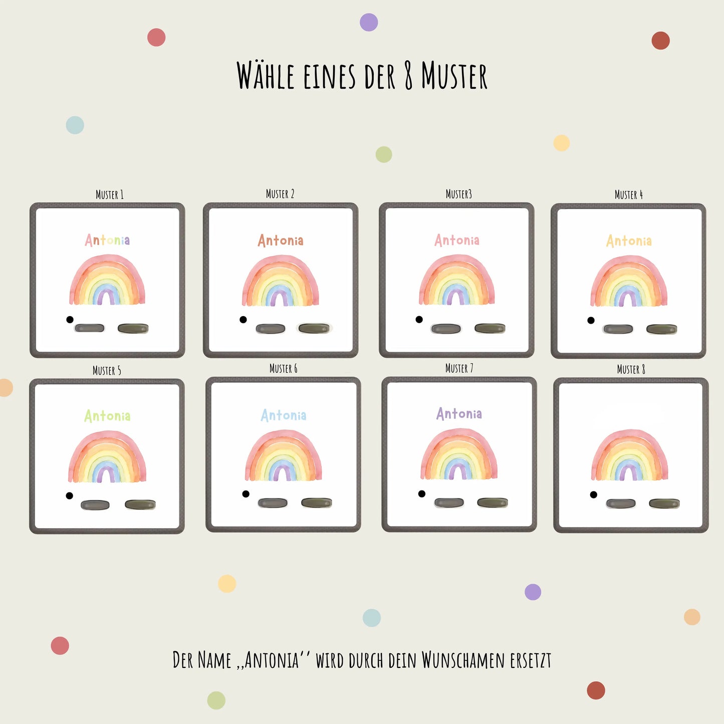 Toniebox Schutzfolie personalisiert Regenbogen Hauniper