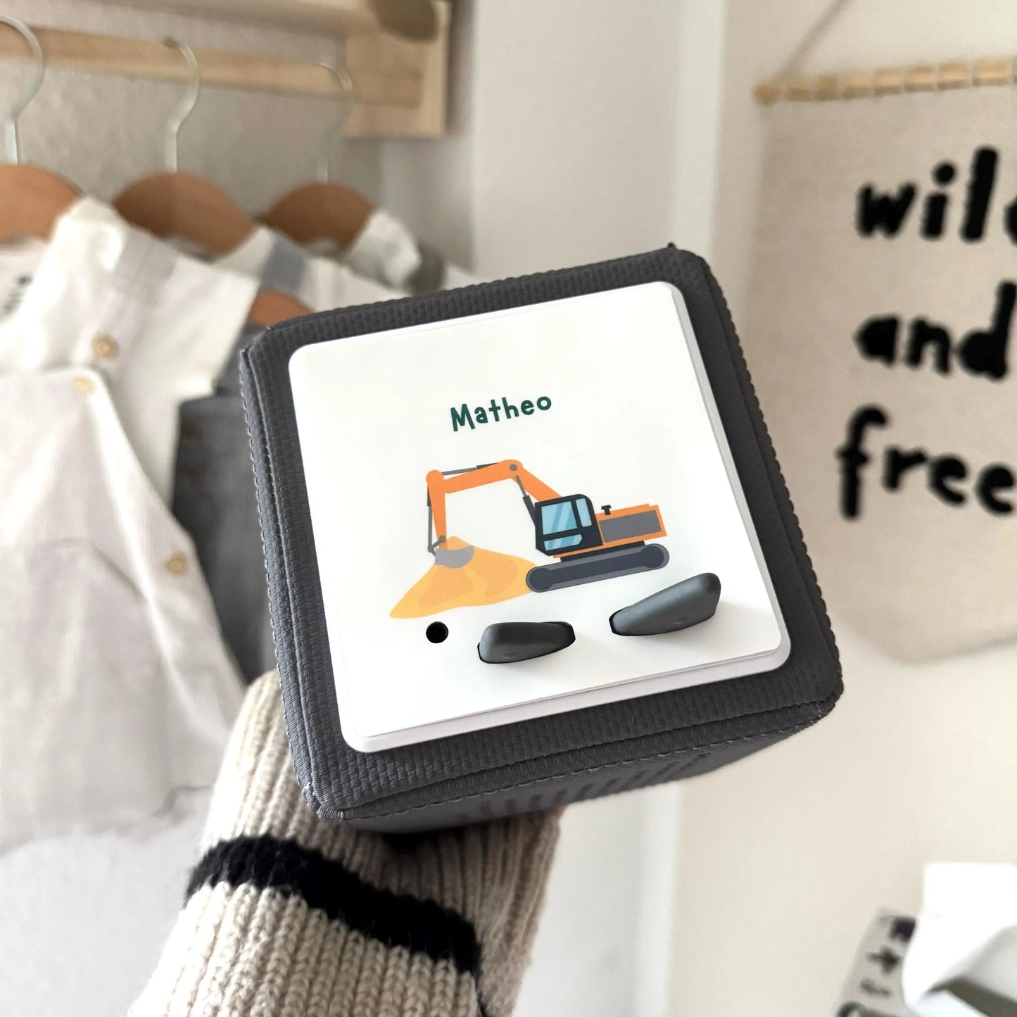 Toniebox Schutzfolie personalisiert Bagger Hauniper