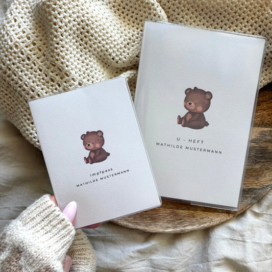 U-Heft & Impfpass Hülle Set Teddybär Hauniper