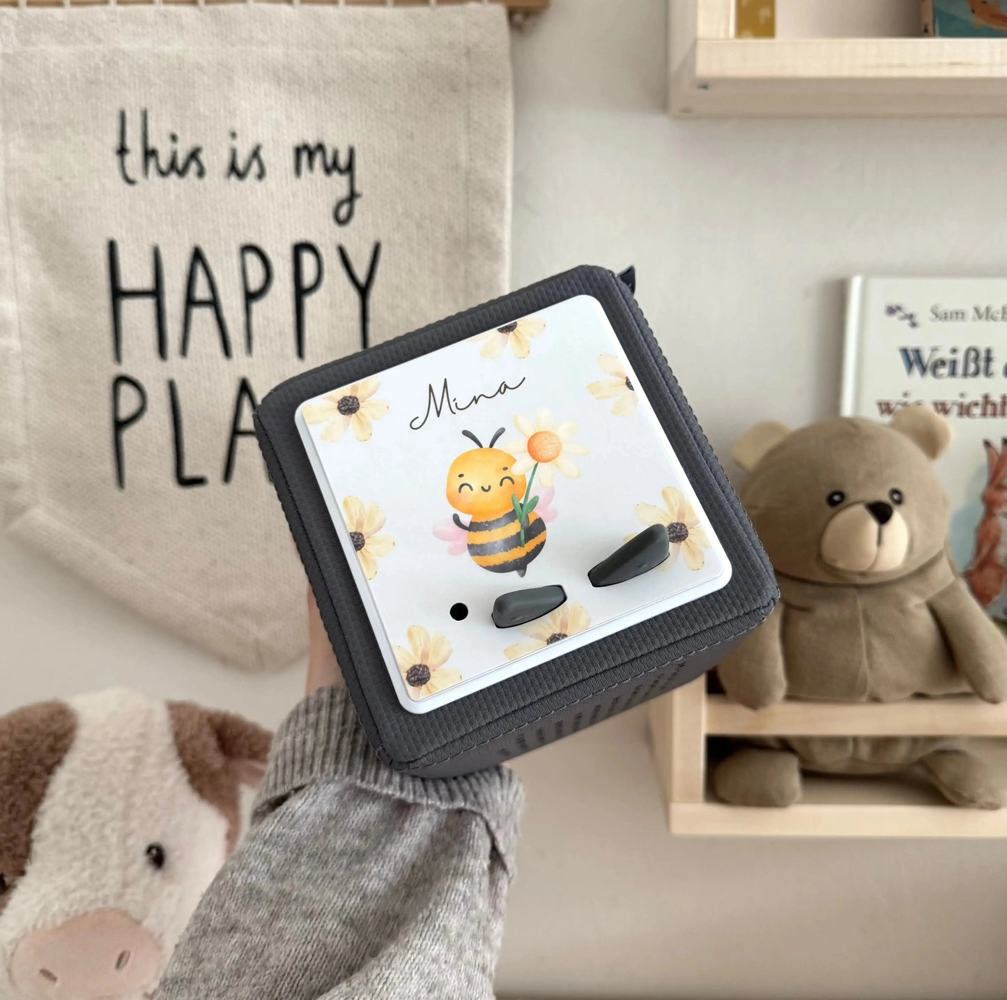 Toniebox Schutzfolie personalisiert Blume gelb Hauniper