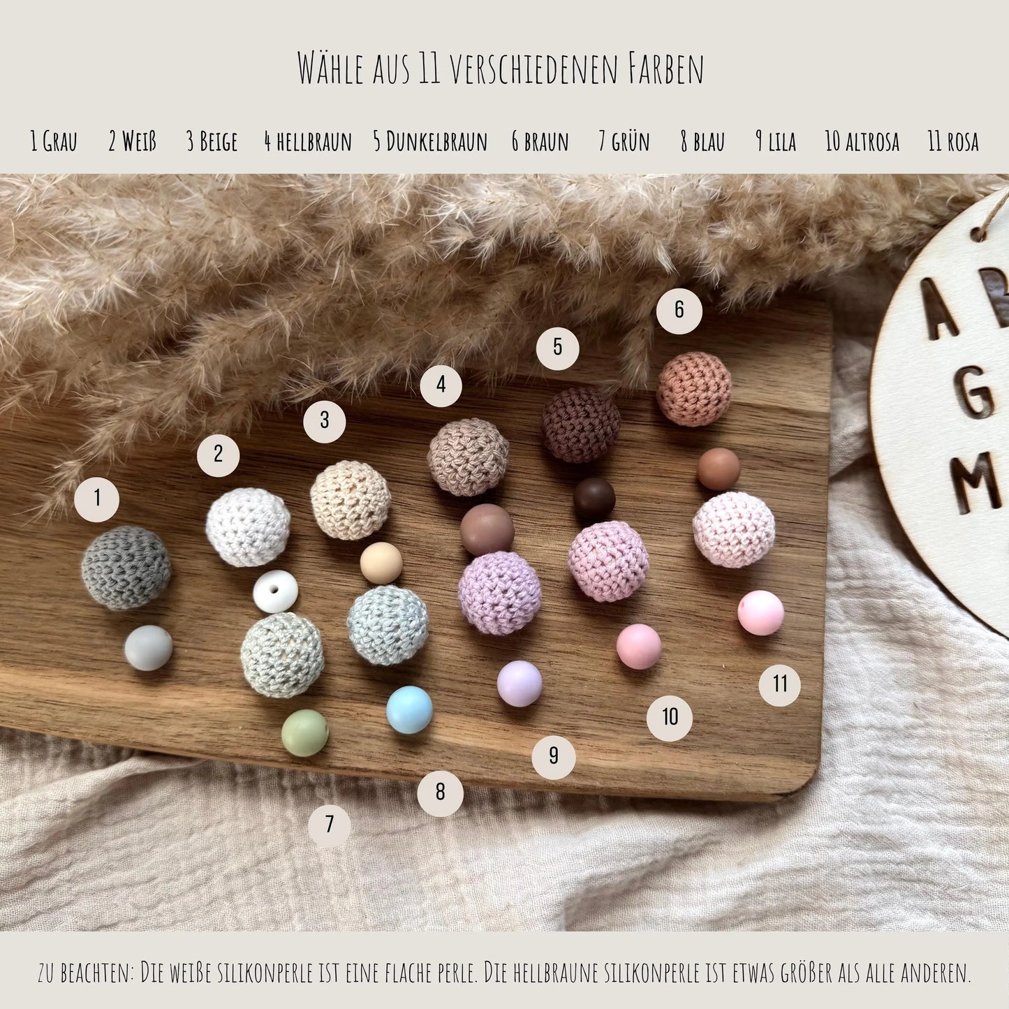 Personalisierte Schnullerkette Blume Hauniper