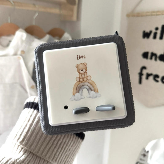 Toniebox Schutzfolie personalisiert Teddy Regenbogen Hauniper
