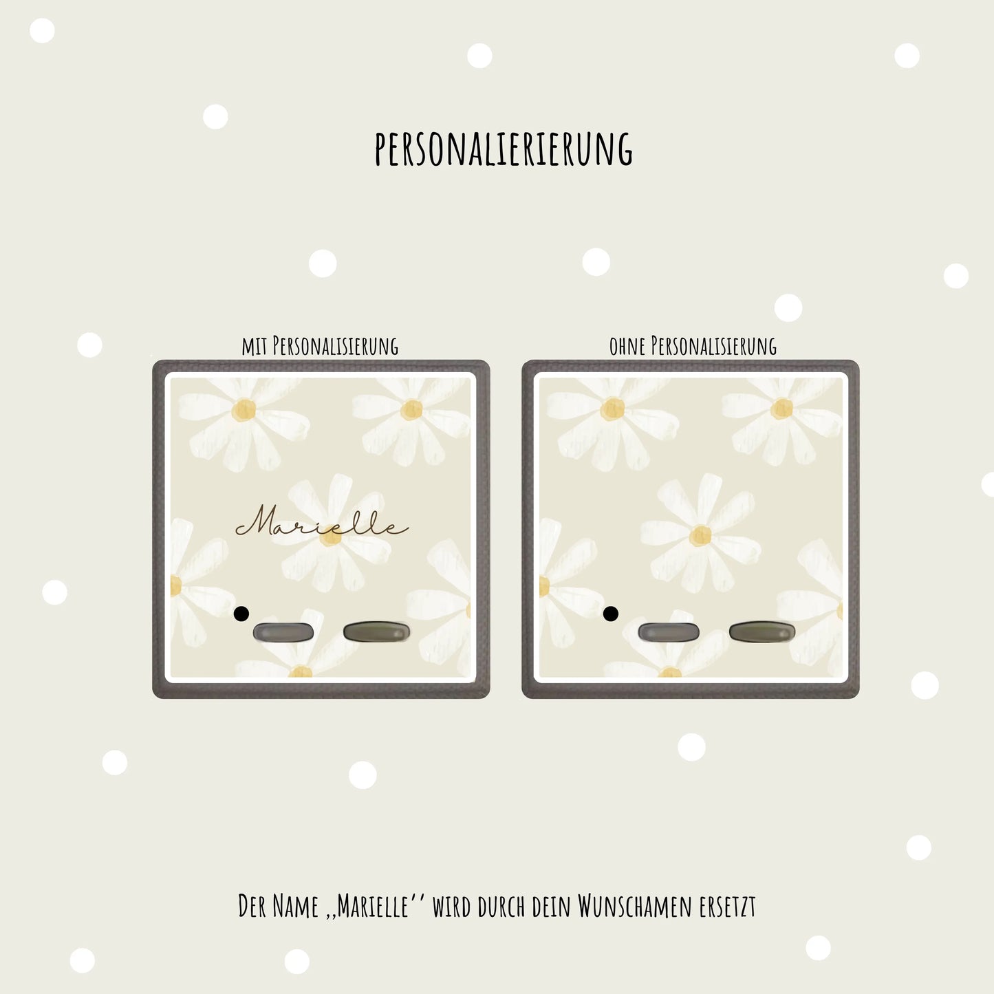 Toniebox Schutzfolie personalisiert Blume beige Hauniper