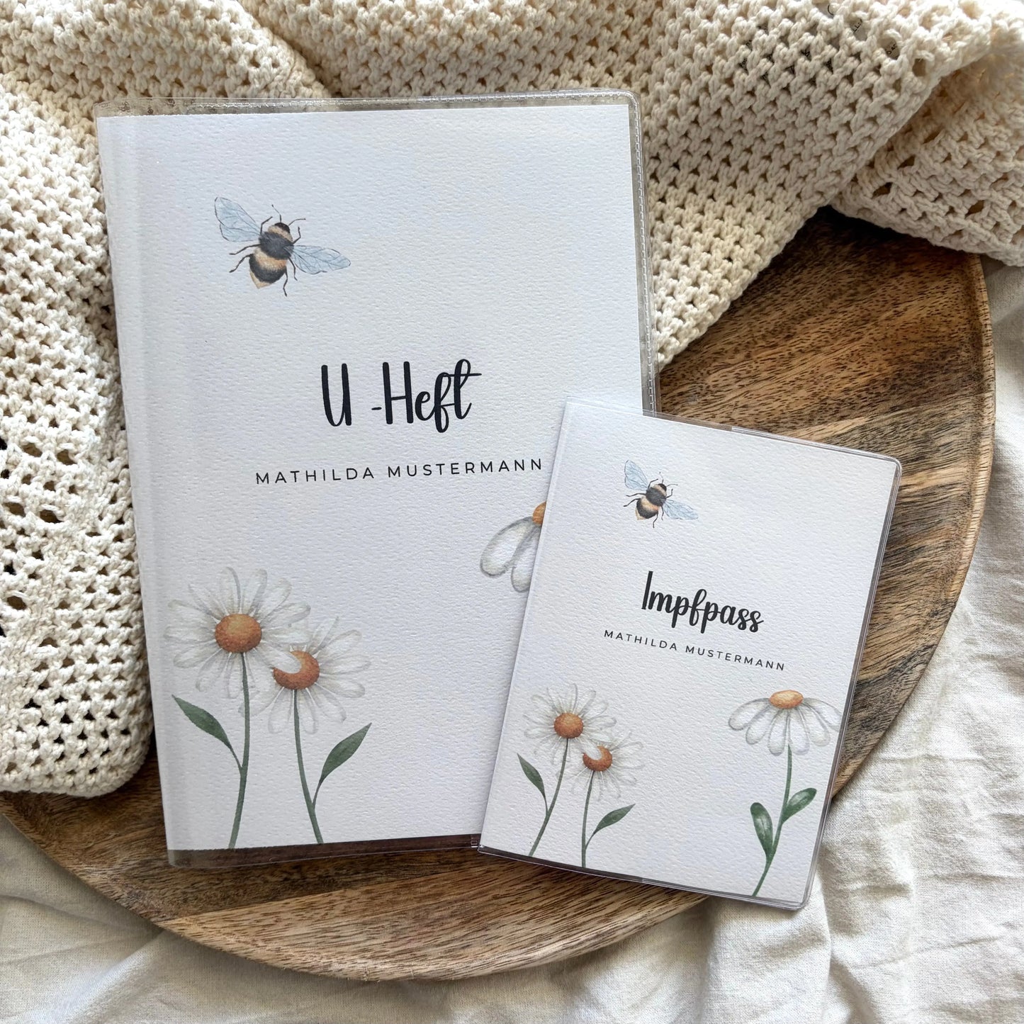 U-Heft & Impfpass Hülle Set Gänseblümchen Hauniper