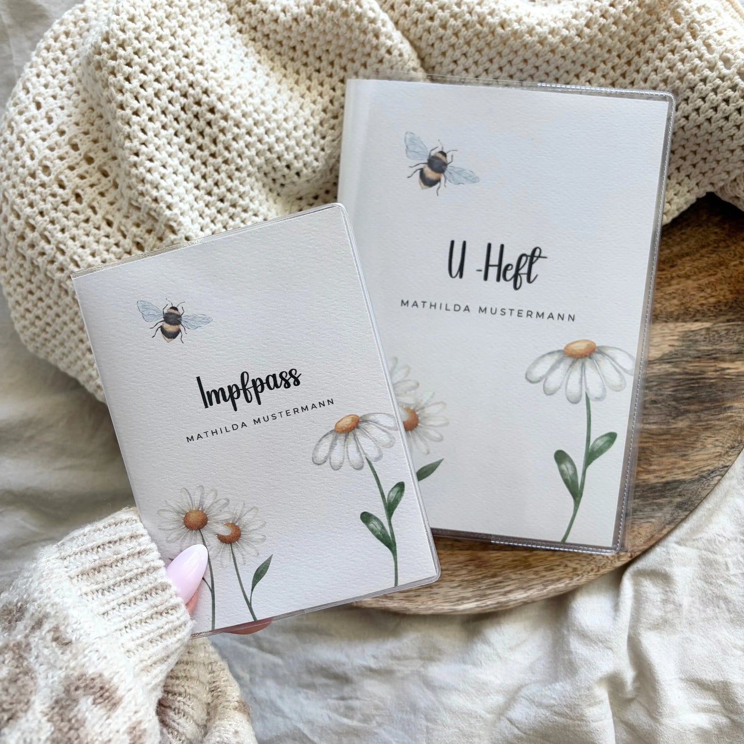 U-Heft & Impfpass Hülle Set Gänseblümchen Hauniper