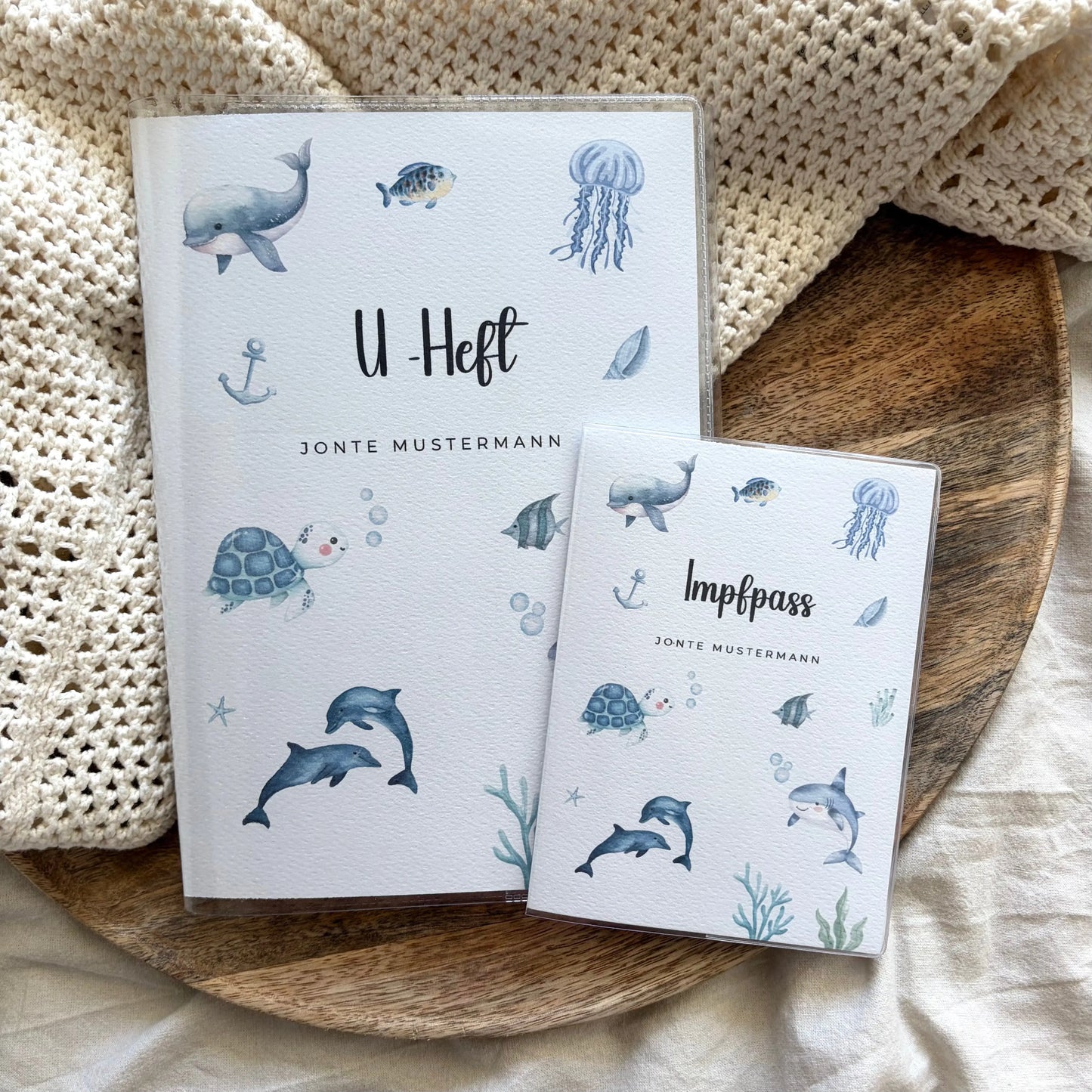 U-Heft & Impfpass Hülle Set Meerestiere Hauniper