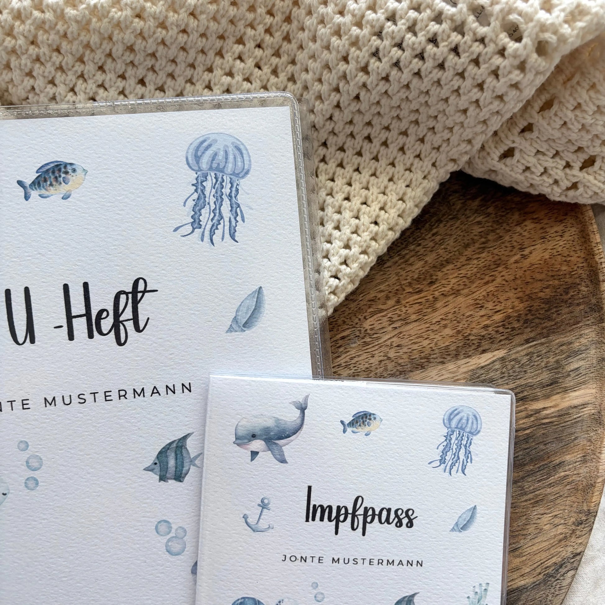 U-Heft & Impfpass Hülle Set Meerestiere Hauniper