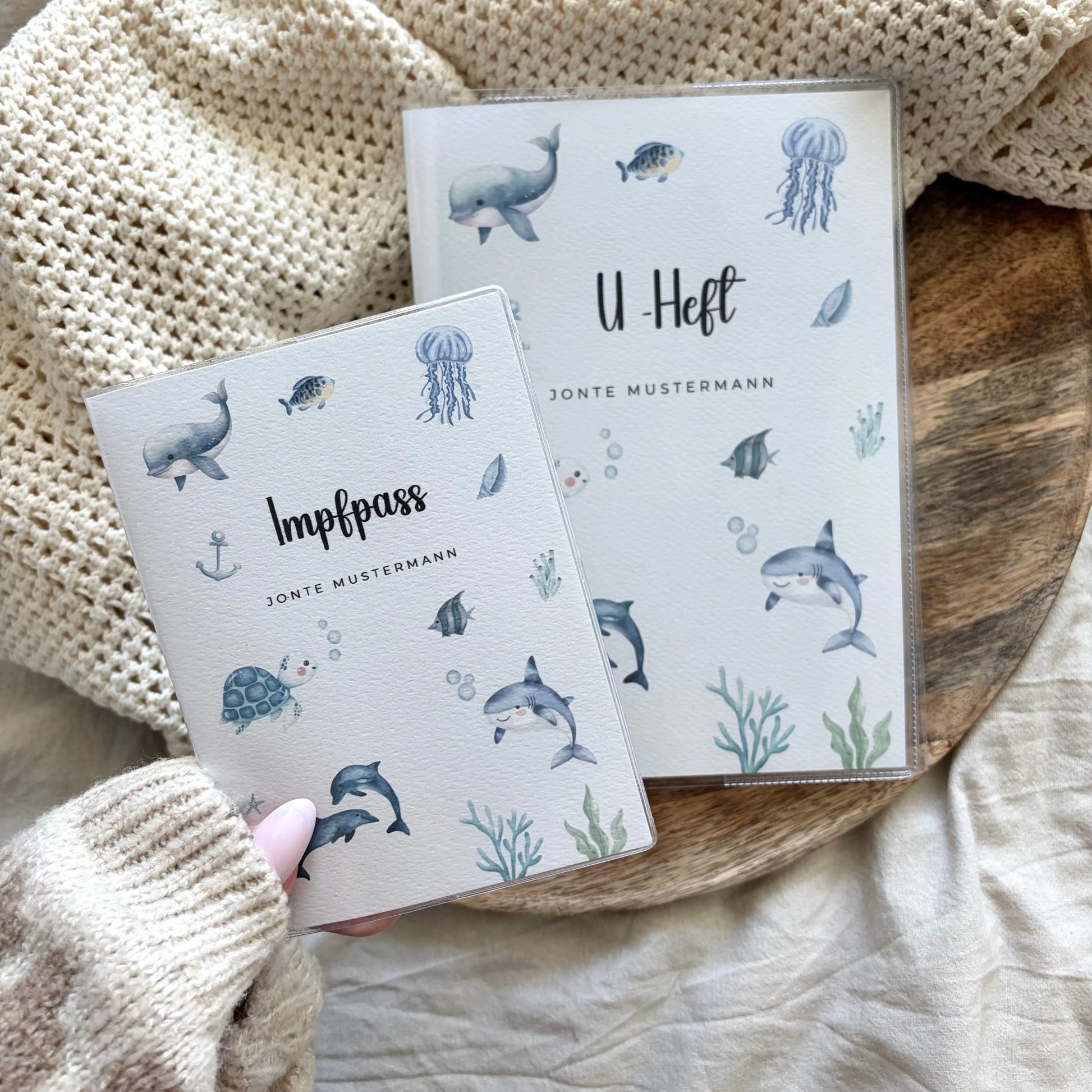 U-Heft & Impfpass Hülle Set Meerestiere Hauniper