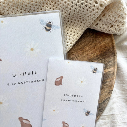 U-Heft & Impfpass Hülle Set Hase & Blume Hauniper