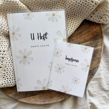 U-Heft & Impfpass Hülle Set Gänseblümchen weiß Hauniper