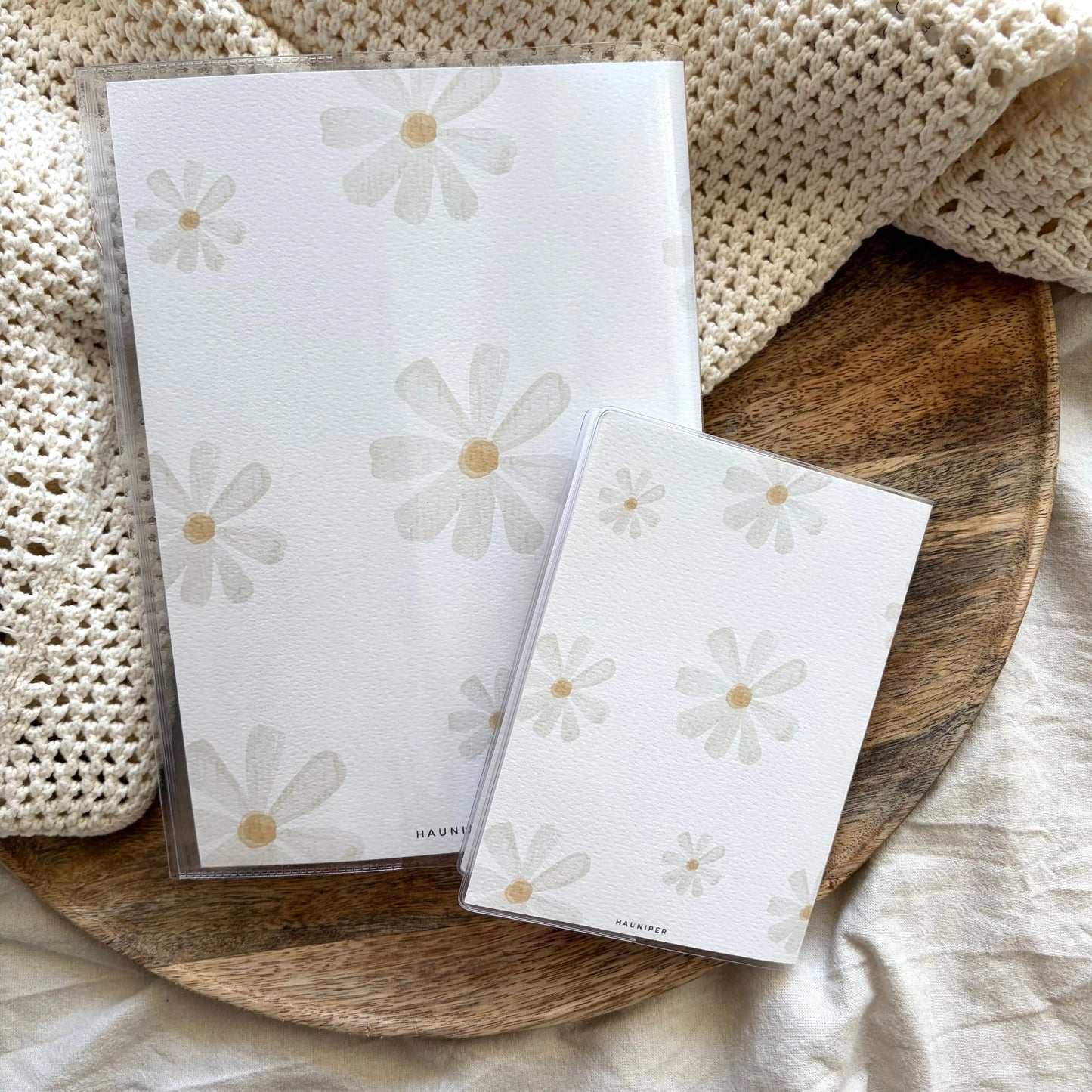 U-Heft & Impfpass Hülle Set Gänseblümchen weiß Hauniper