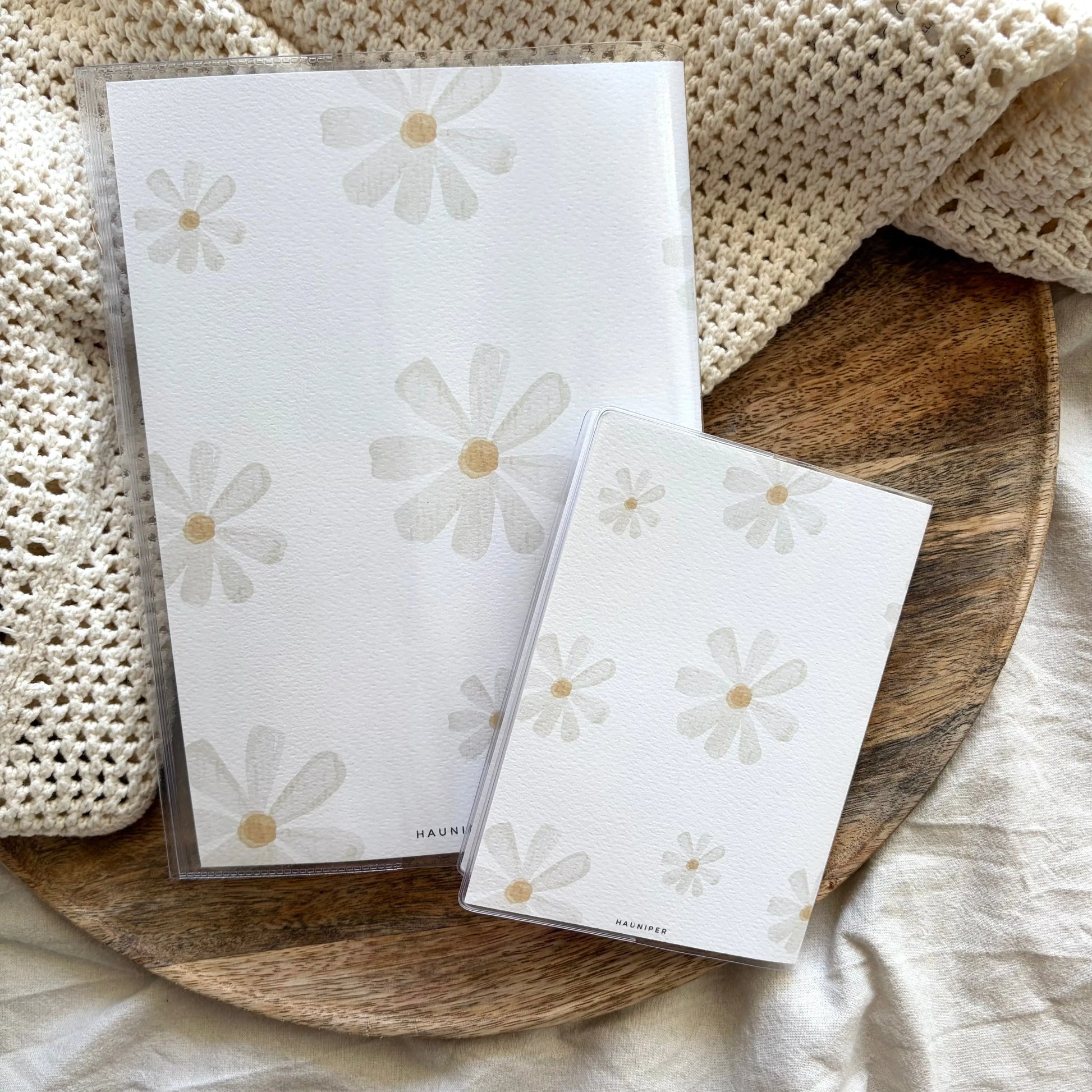 U-Heft & Impfpass Hülle Set Gänseblümchen weiß Hauniper