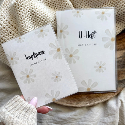 U-Heft & Impfpass Hülle Set Gänseblümchen weiß Hauniper