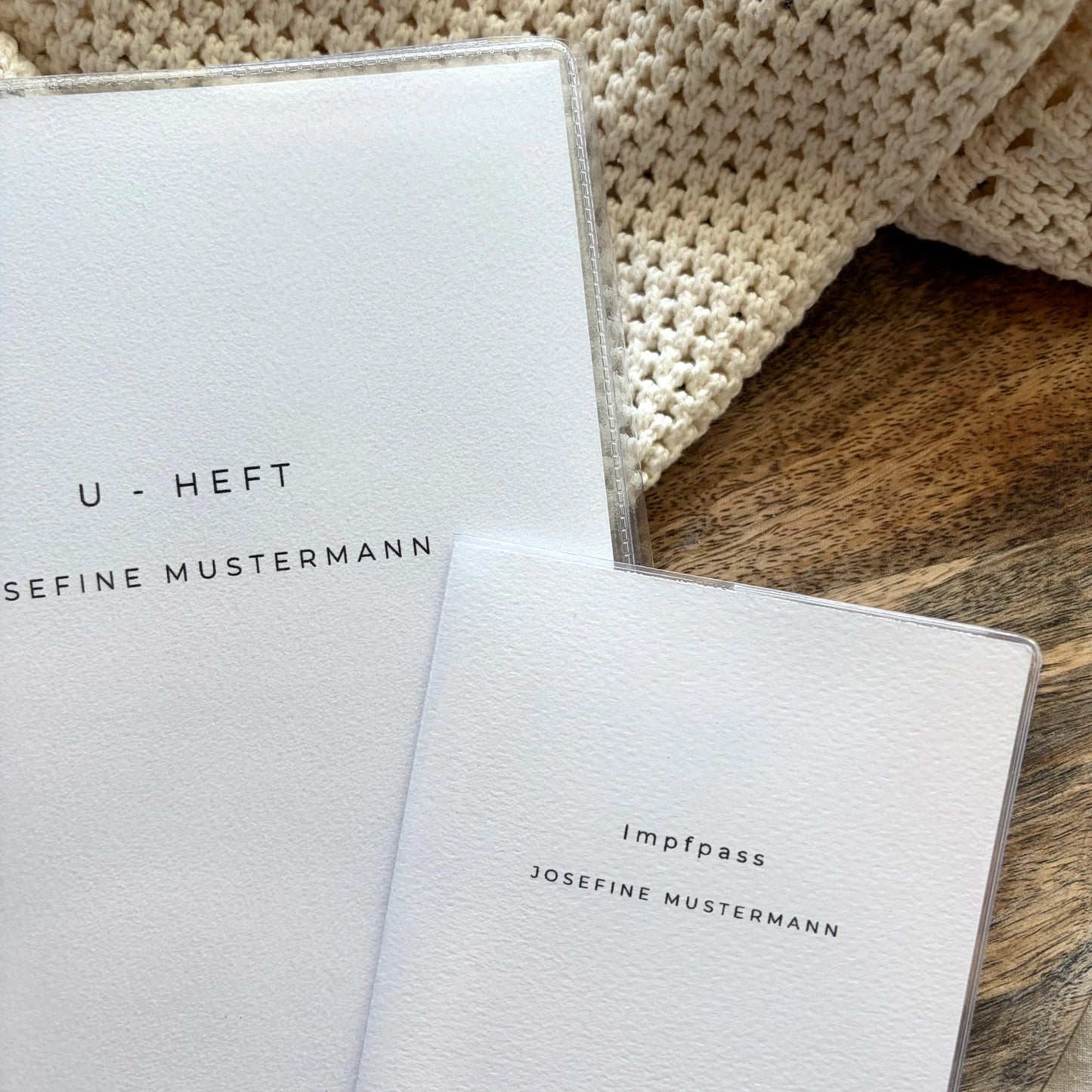 U-Heft & Impfpass Hülle Set Blumenwiese rosa Hauniper