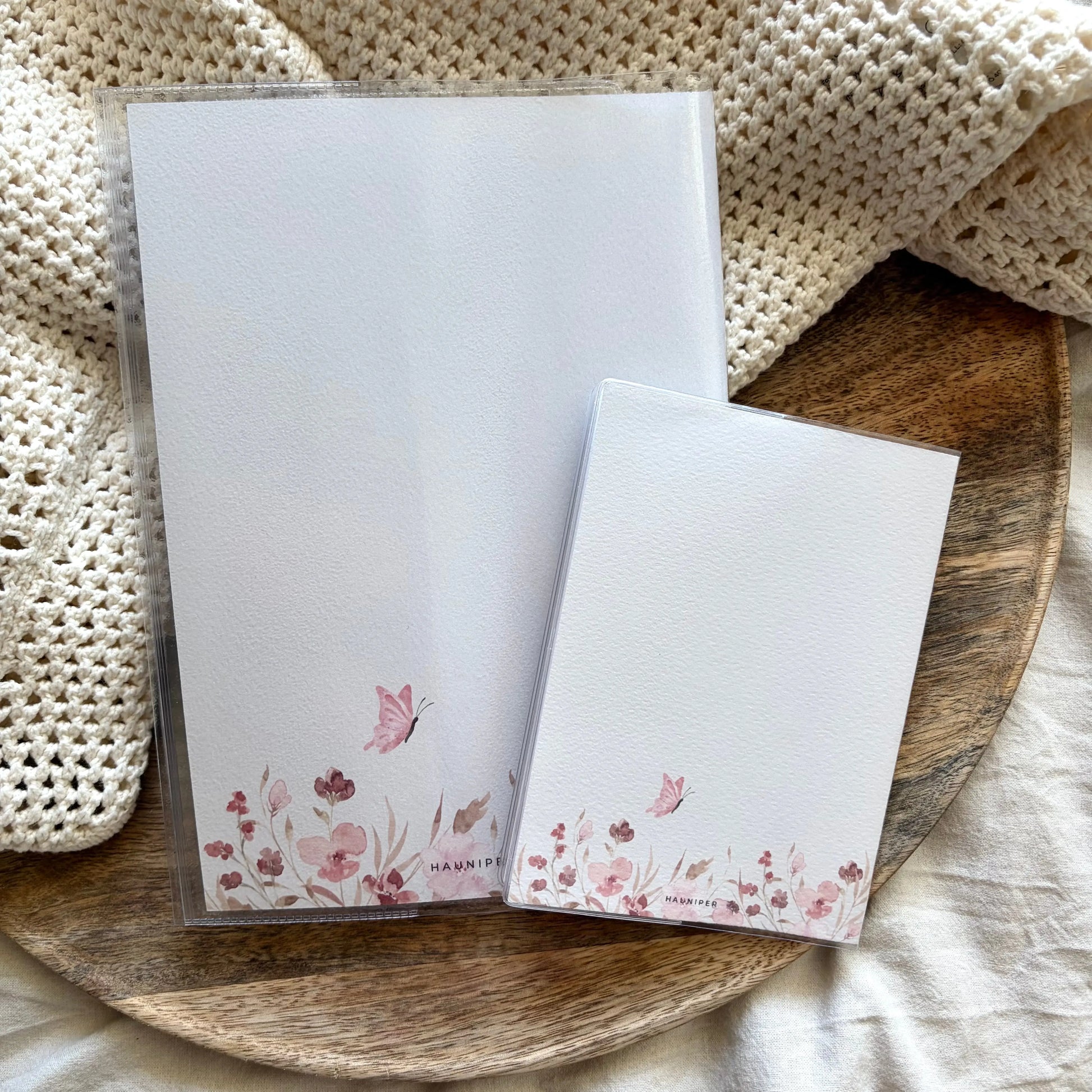U-Heft & Impfpass Hülle Set Blumenwiese rosa Hauniper