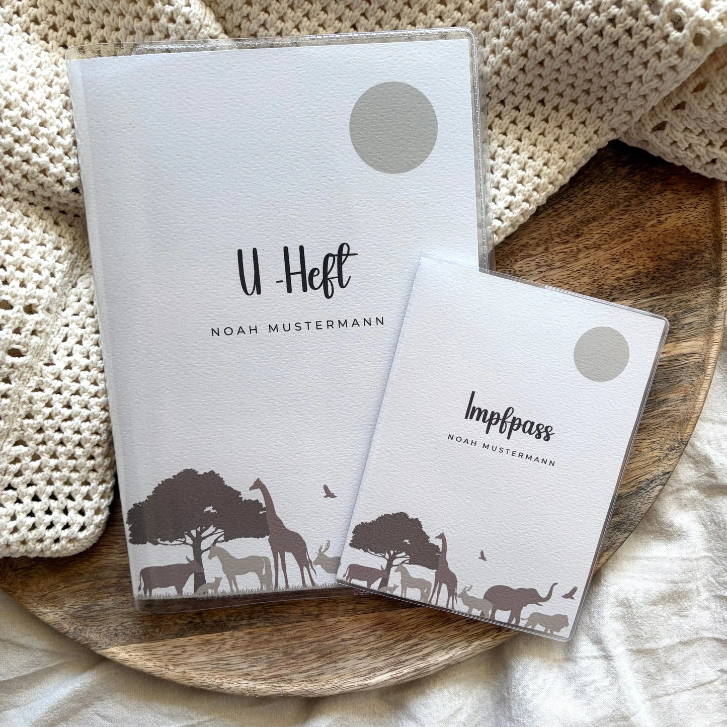 U-Heft & Impfpass Hülle Set Safari Hauniper