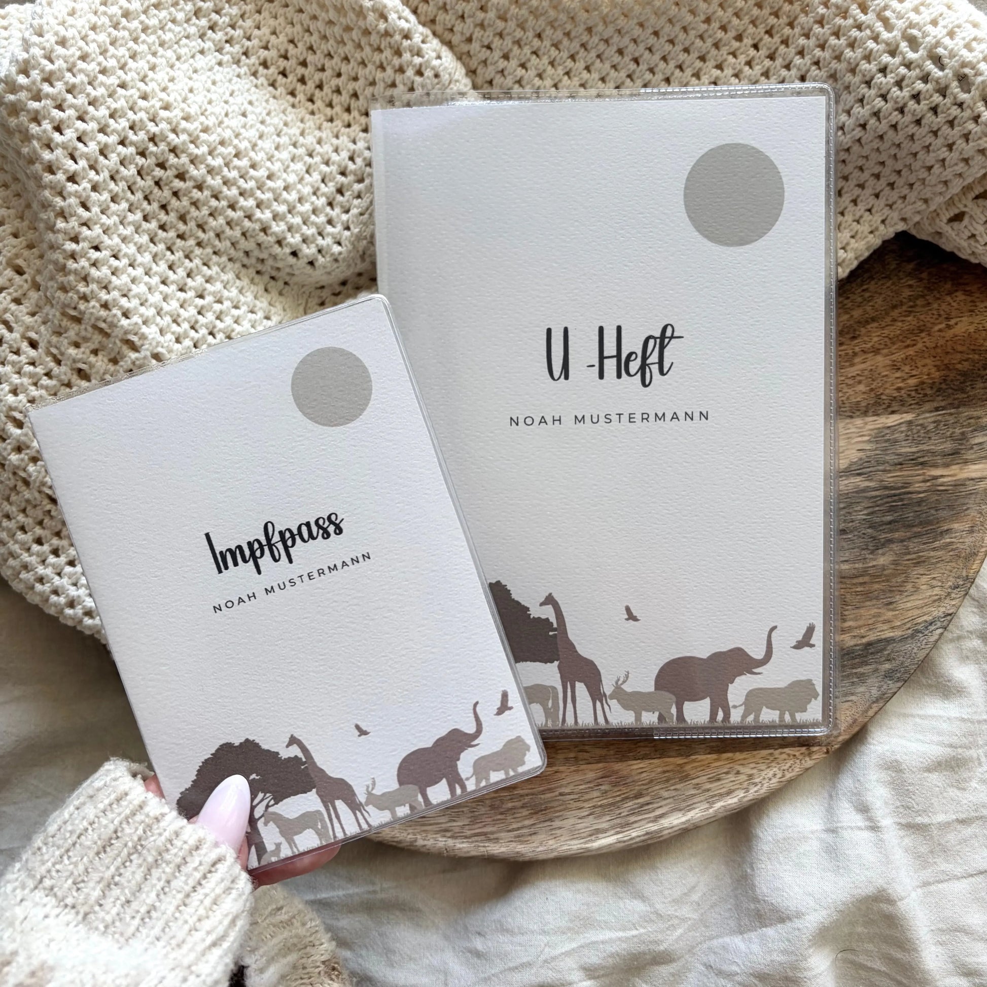 U-Heft & Impfpass Hülle Set Safari Hauniper