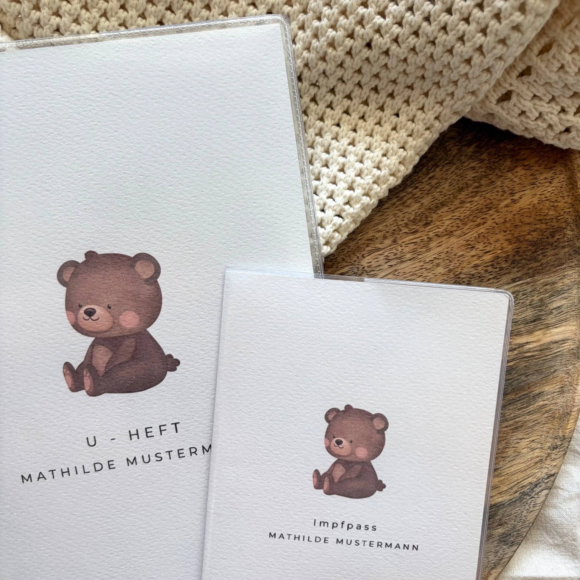 U-Heft & Impfpass Hülle Set Teddybär Hauniper