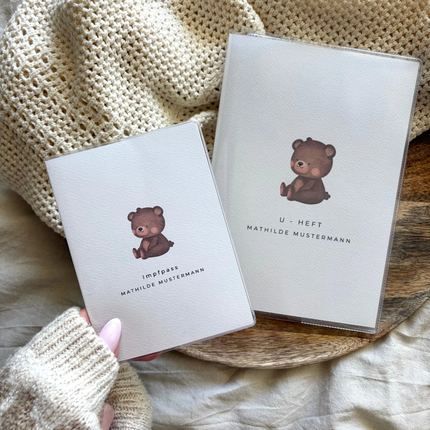 U-Heft & Impfpass Hülle Set Teddybär Hauniper