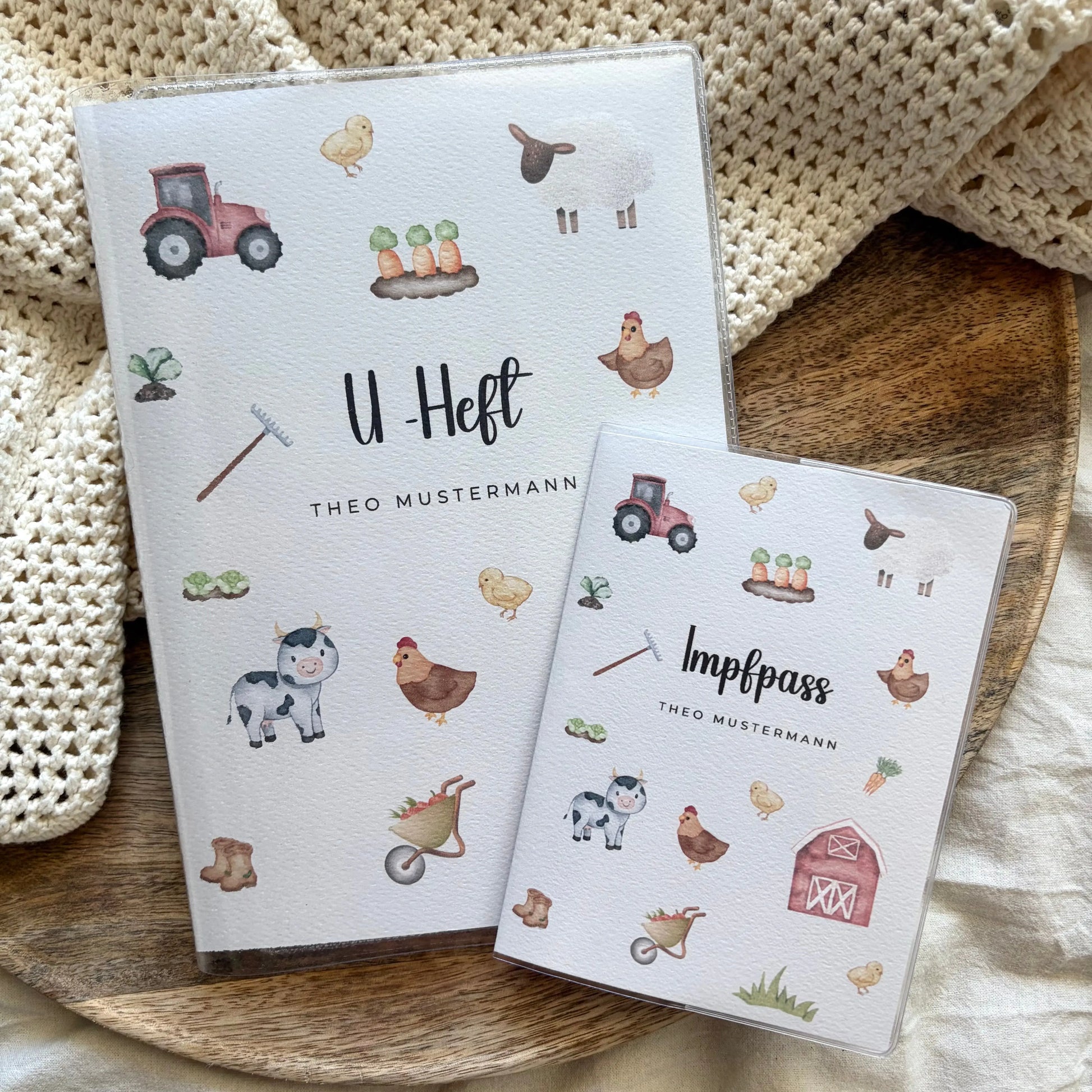 U-Heft & Impfpass Hülle Set Bauernhof Hauniper