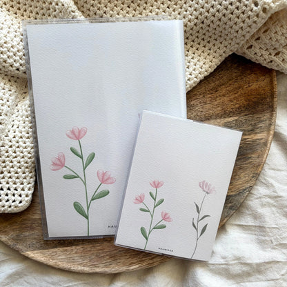 U-Heft & Impfpass Hülle Set Blume rosa Hauniper