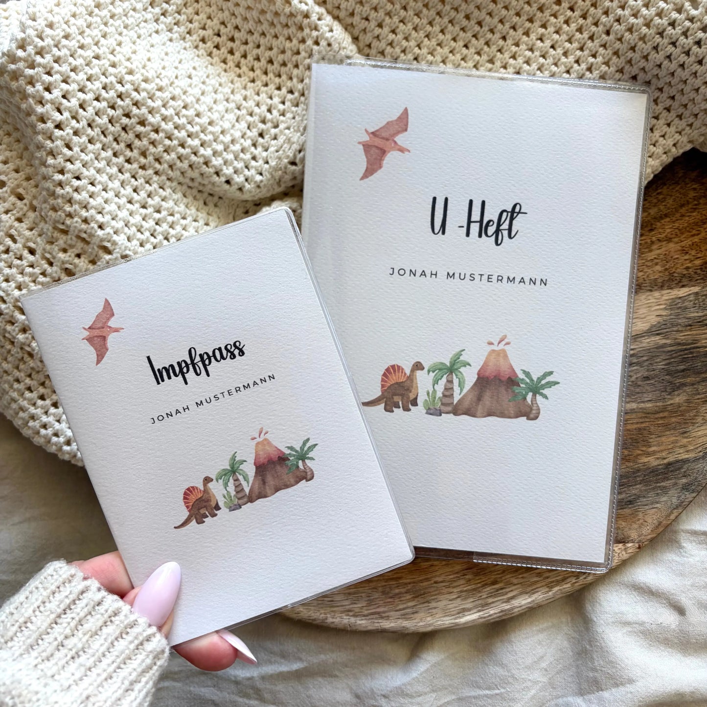 U-Heft & Impfpass Hülle Set Dino Vulkan 2 Hauniper