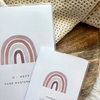 U-Heft & Impfpass Hülle Set Regenbogen rosa Hauniper