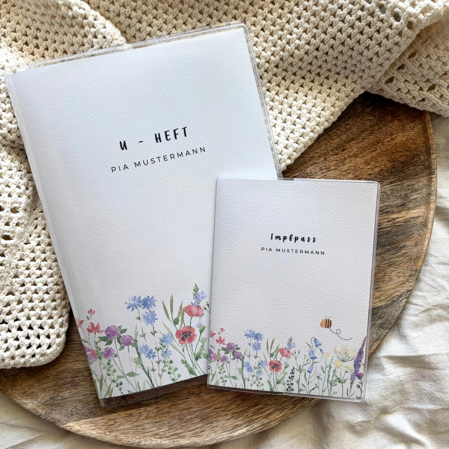 U-Heft & Impfpass Hülle Set Blumenwiese Hauniper