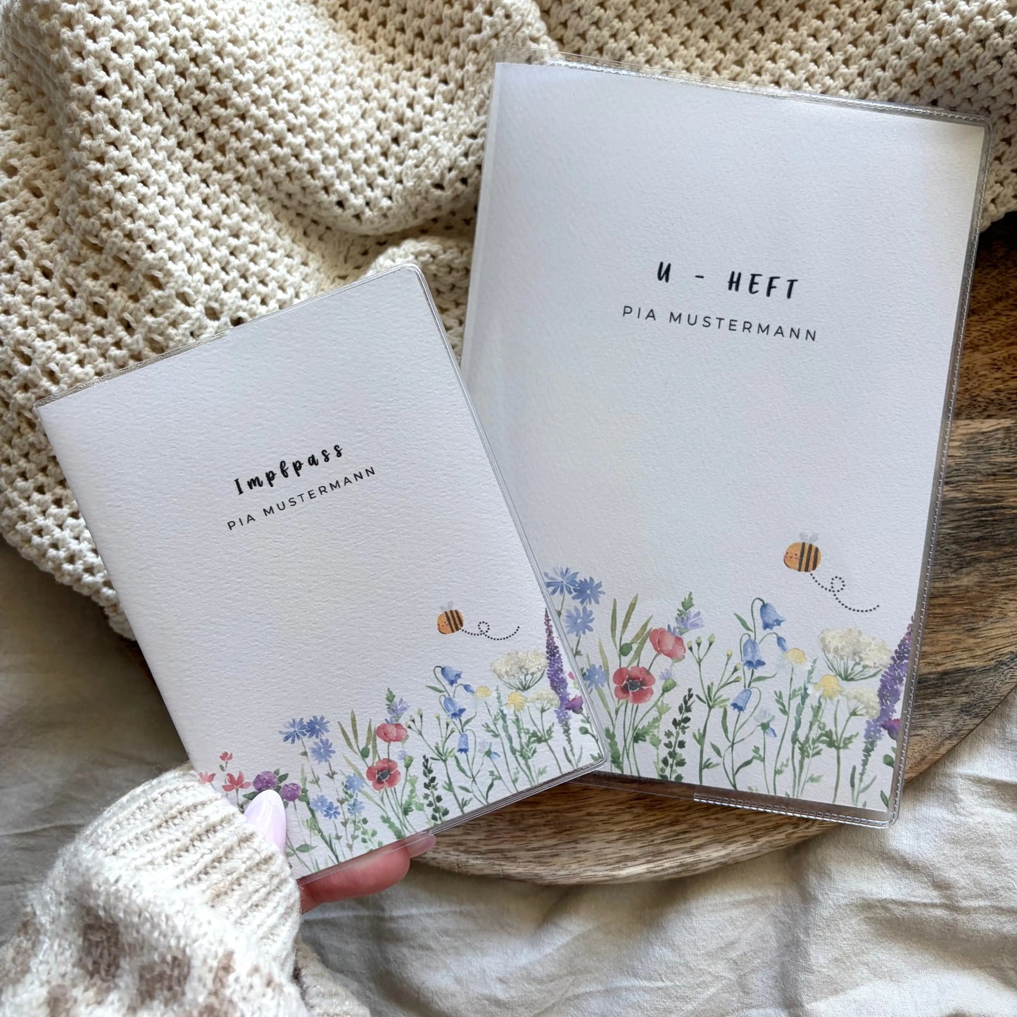 U-Heft & Impfpass Hülle Set Blumenwiese Hauniper