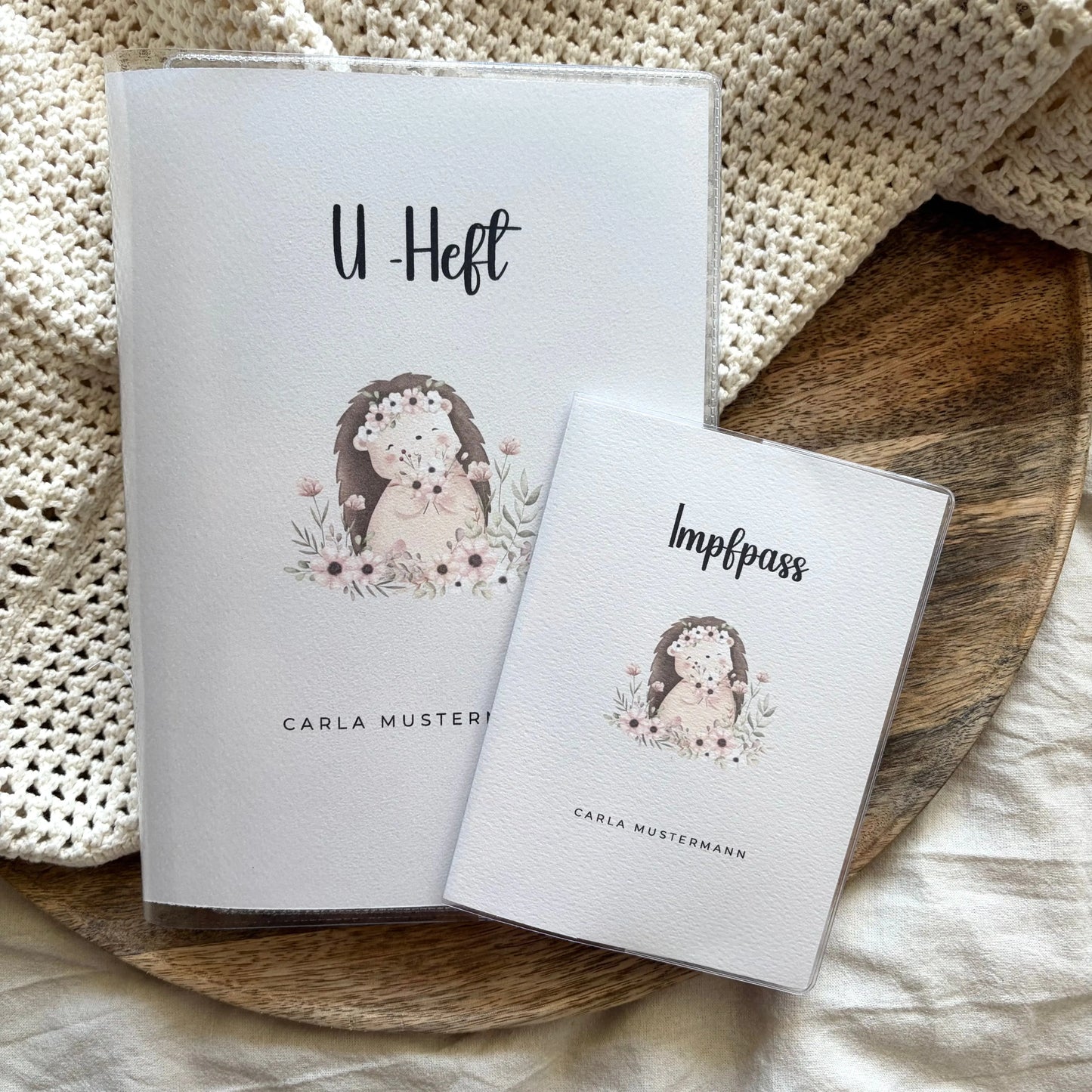 U-Heft & Impfpass Hülle Set Igel Hauniper