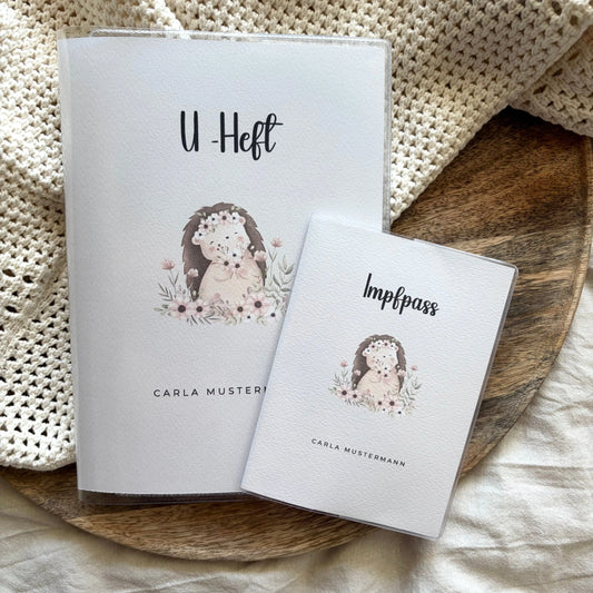 U-Heft & Impfpass Hülle Set Igel Hauniper