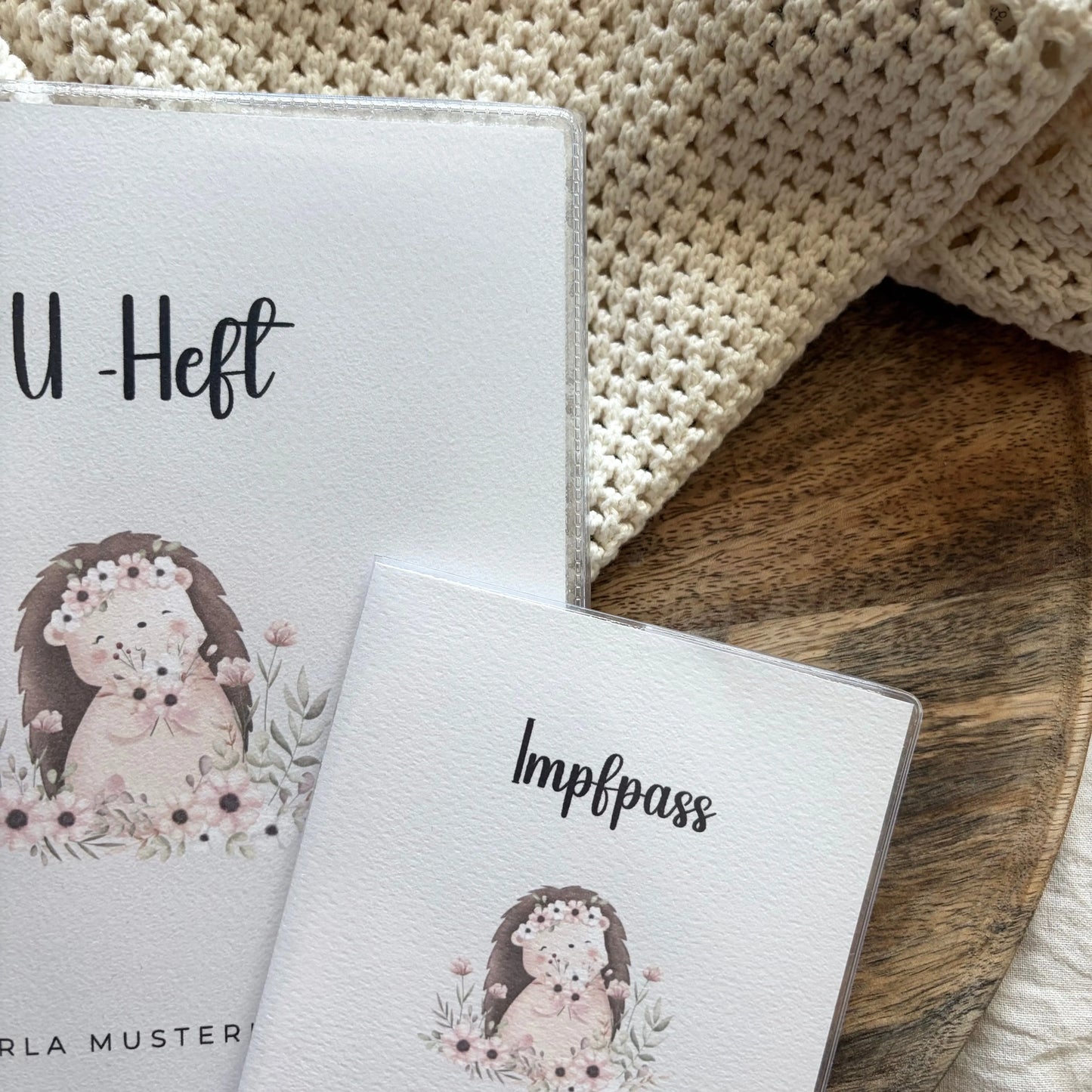 U-Heft & Impfpass Hülle Set Igel Hauniper
