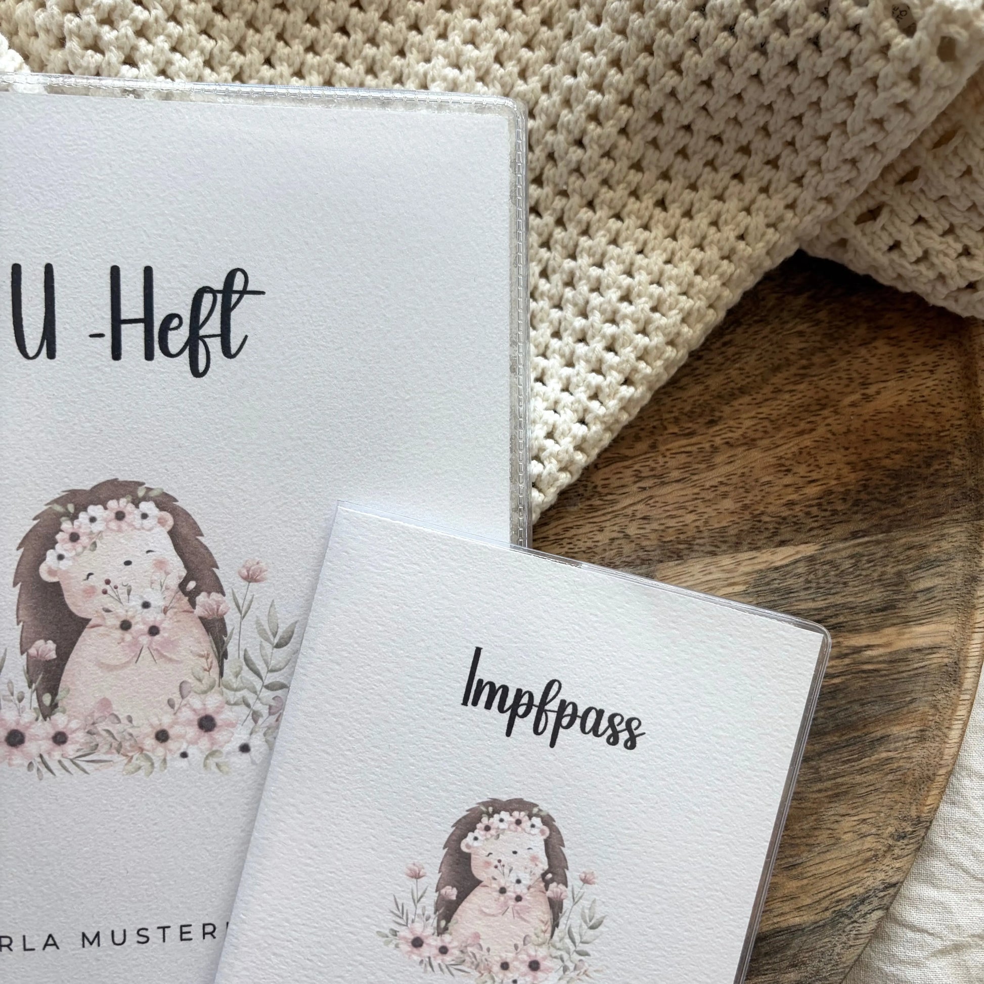 U-Heft & Impfpass Hülle Set Igel Hauniper