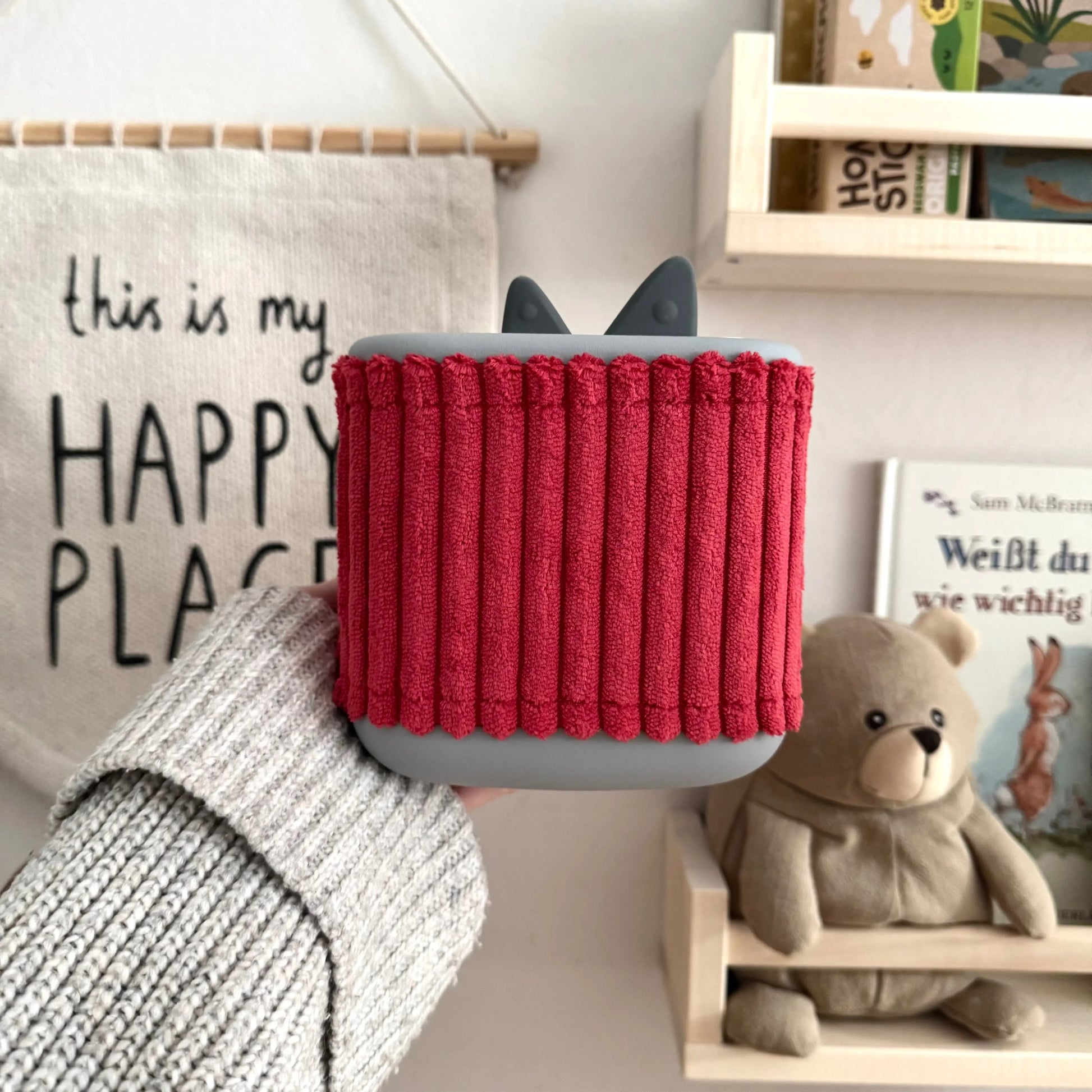 Toniebox 2 Schutzhülle Breitcord kirschrot Hauniper