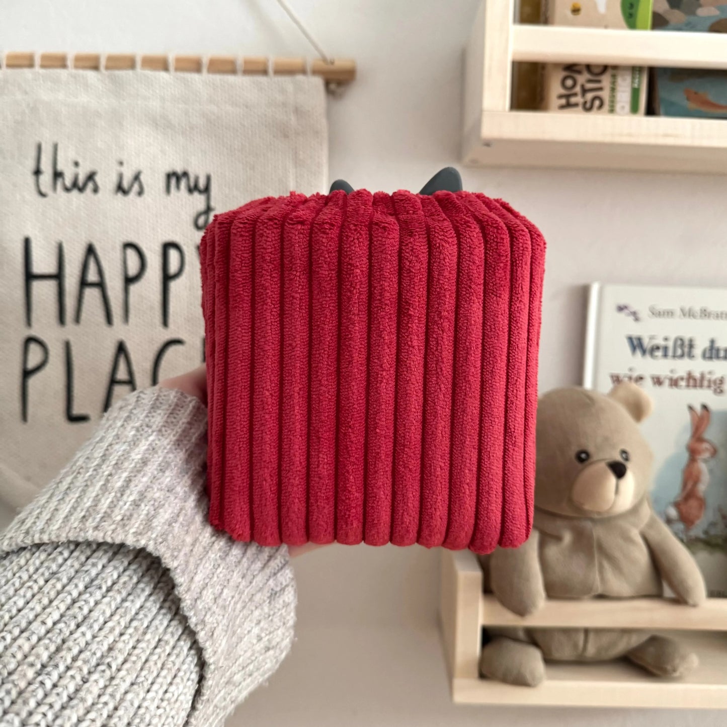 Toniebox 2 Schutzhülle Breitcord kirschrot Hauniper