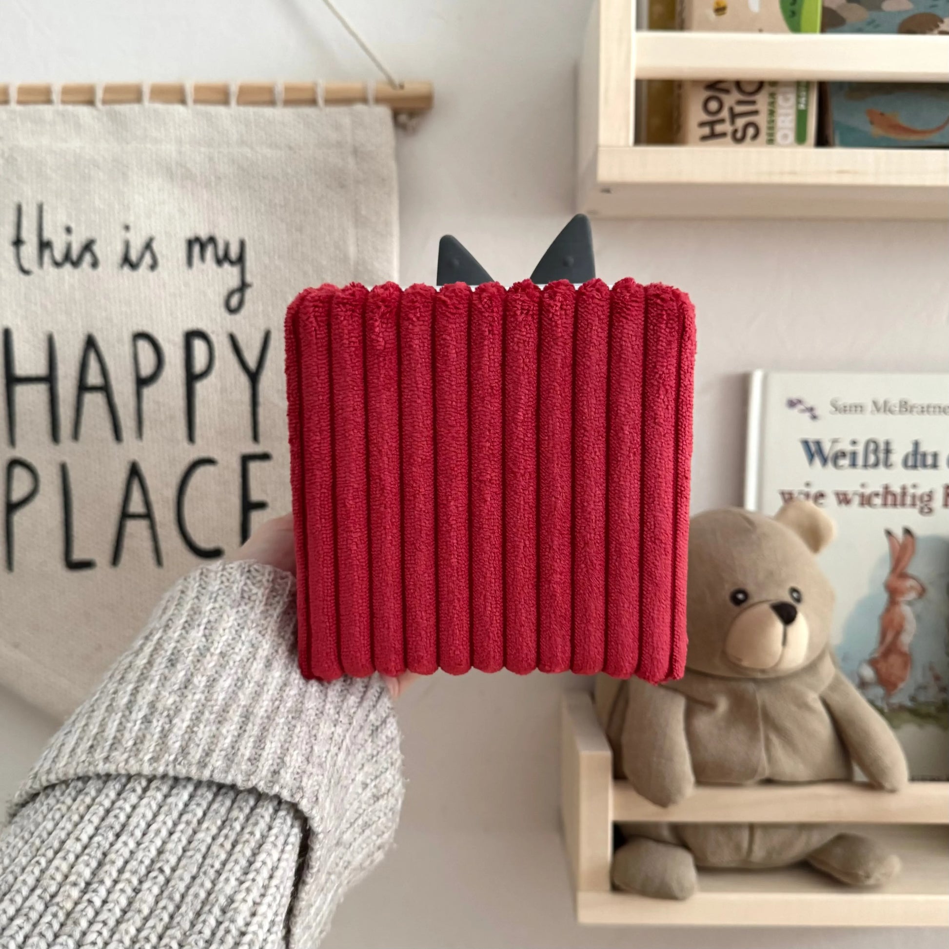 Toniebox Schutzhülle Breitcord kirschrot Hauniper