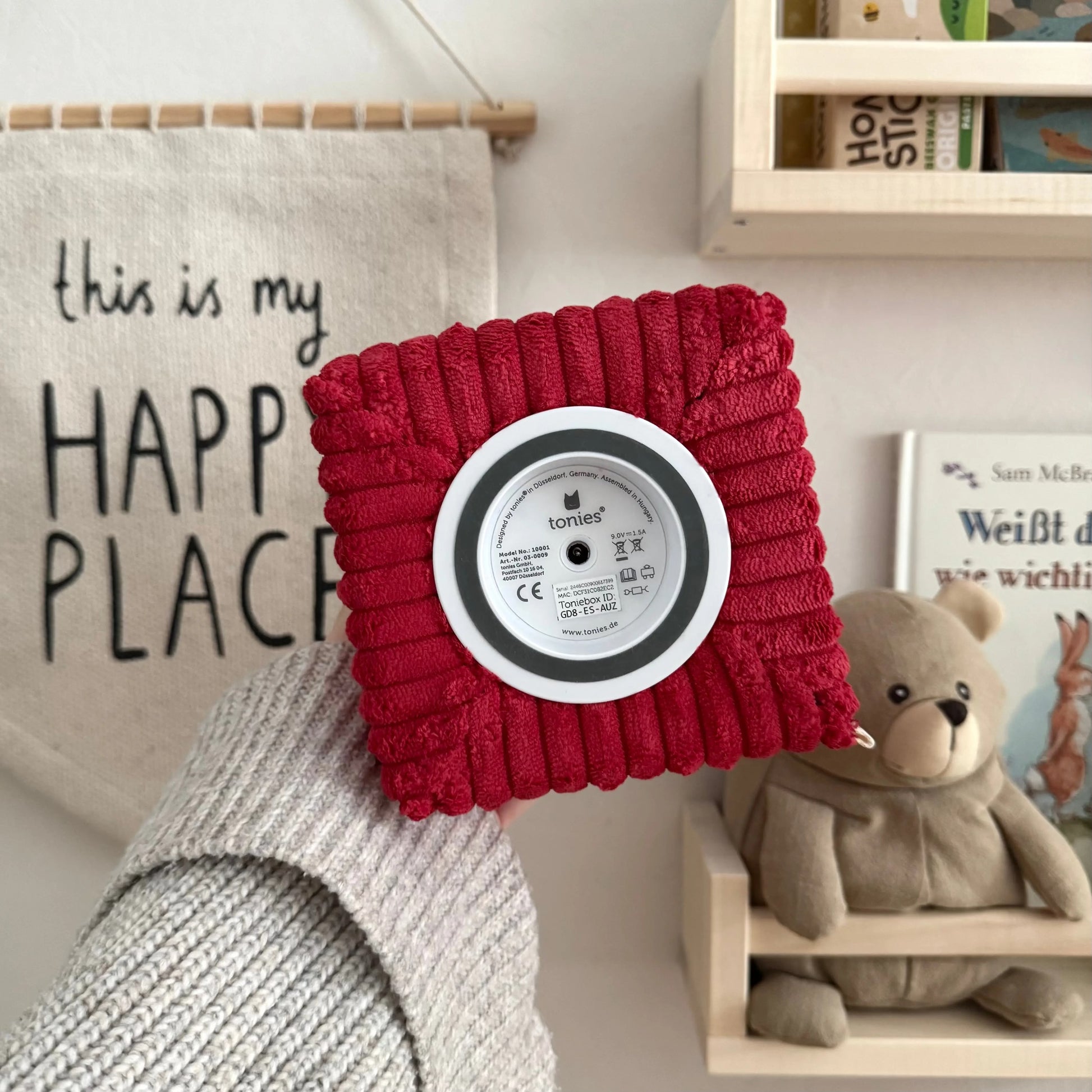 Toniebox Schutzhülle Breitcord kirschrot Hauniper